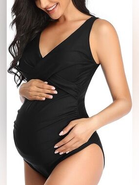 SUMMERSUNSHINE Maternity One Piece Swimwear Front Cross Pregnancy Swimsuit